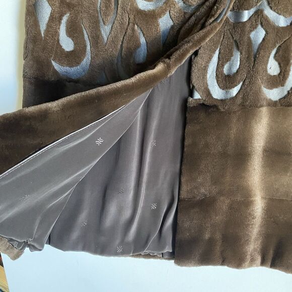 Vintage Sable Mink Fur Coat Full Length Women M Brown Belted Leather Luxury - Picture 11 of 15